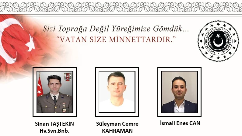 Katar'daki askeri helikopter kazasında ölen Türk vatandaşları için tören.